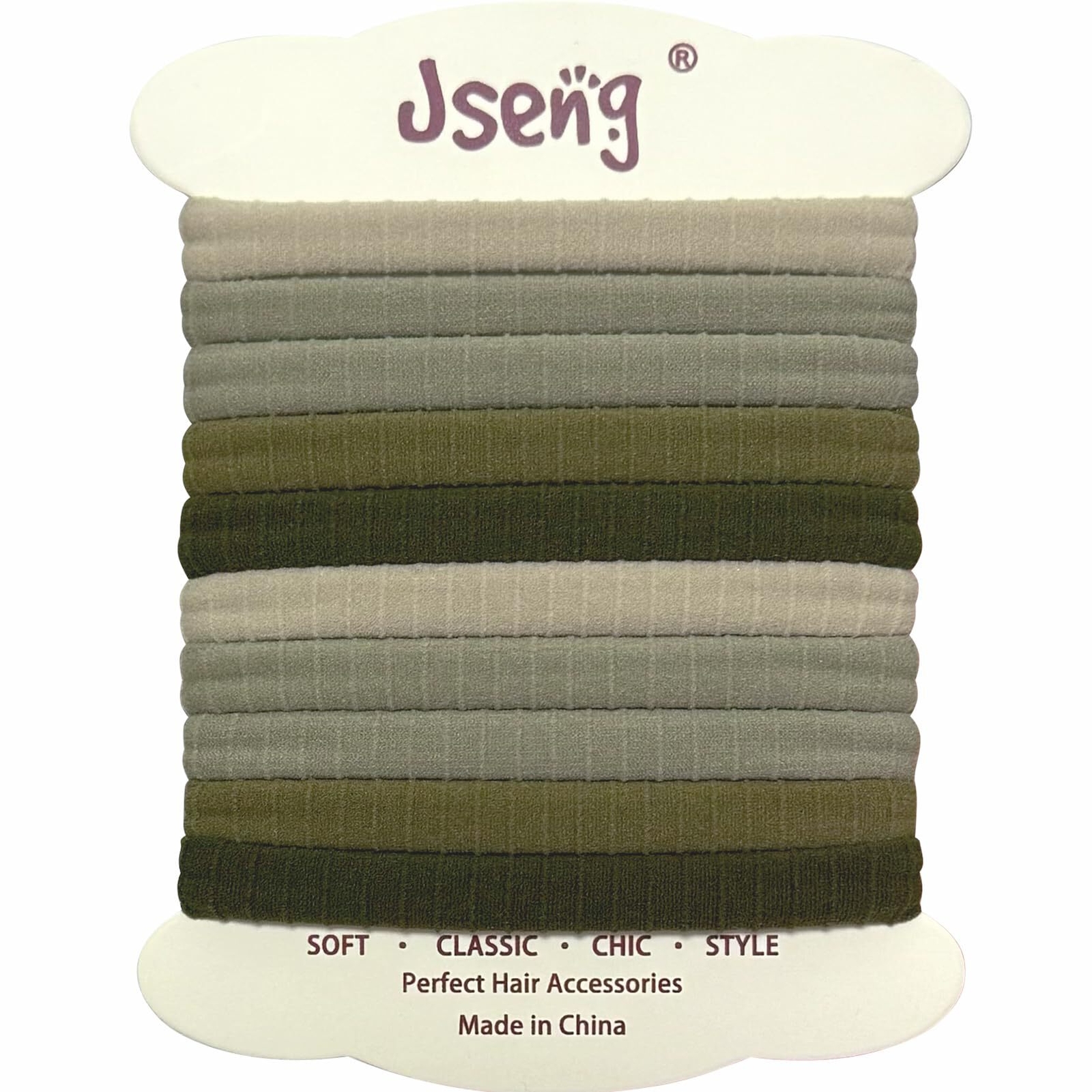 Jseng 10-Pack Seamless No-Damage Elastic Hair Ties for Women