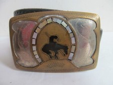 Vintage End of the Trail Belt Buckle Native American Rider  Horse
