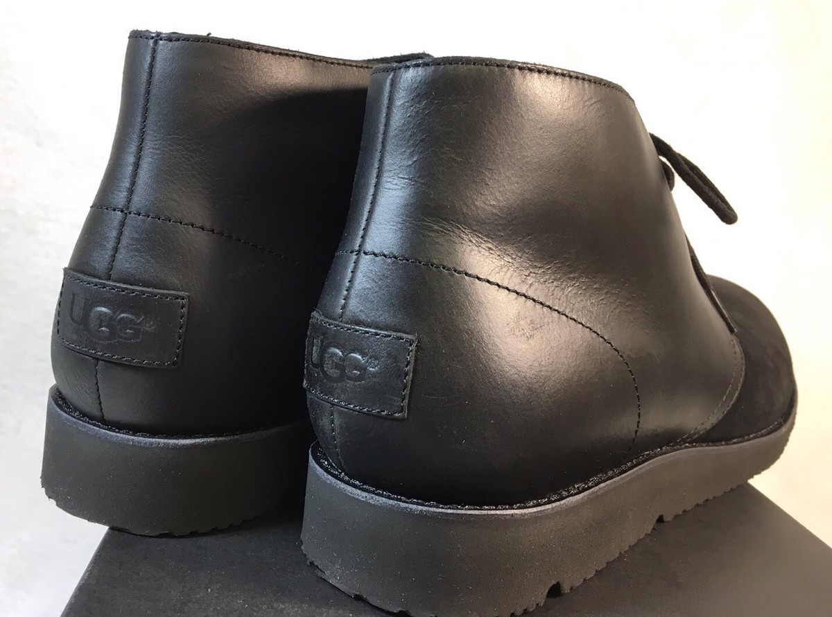 UGG Australia BLACKWELL Black Leather Desert
Boots 1013232 UGG Black Leather Suede Desert Boots Mid Top 1013232 Mens sz  main image 2