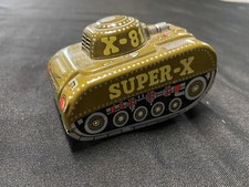 VINTAGE TIN FRICTION X-81 SUPER TANK 1950'S OR 1960'S 