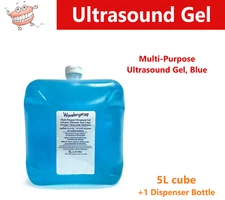 Wavelength Ultrasound Gel, Blue, 5L, Cube,  w/1 dispenser btl, medium viscosity