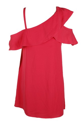 Rachel Rachel Roy Coral Asymmetrical Cold-Shoulder Shift Dress 2 - 第 2/3 張圖片