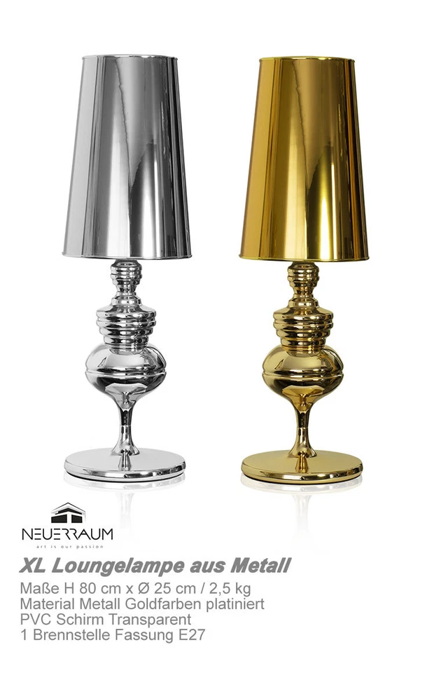 Lampada Da Tavolo Gigante In Oro H80cm - Immagine 4 di 4