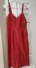 Designer EXPRESS Size 6 Red Lace Eyelet Party Cocktail Valentines Holiday Dress