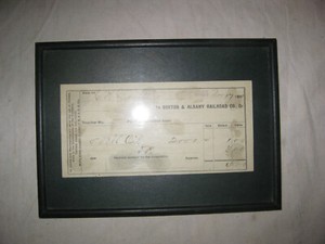 ANTIQUE 1891 Railroad Oil Receipt - Boston to Albany Railroad - 5 Barrels $1.00