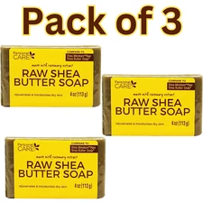 Personal Care Raw Shea Butter Soap, Rosemary Extract, Moisturizing 4 oz, 3pk