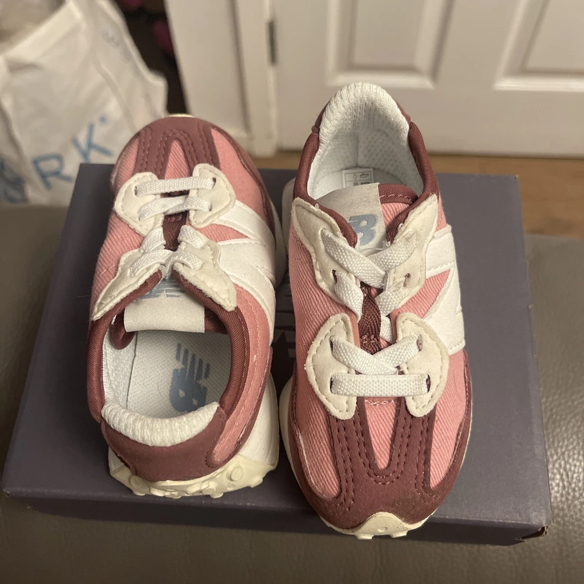 Infant Baby New Balance 327 Trainers UK Size 4.5 Eur 21 Pink BNIB RRP 55