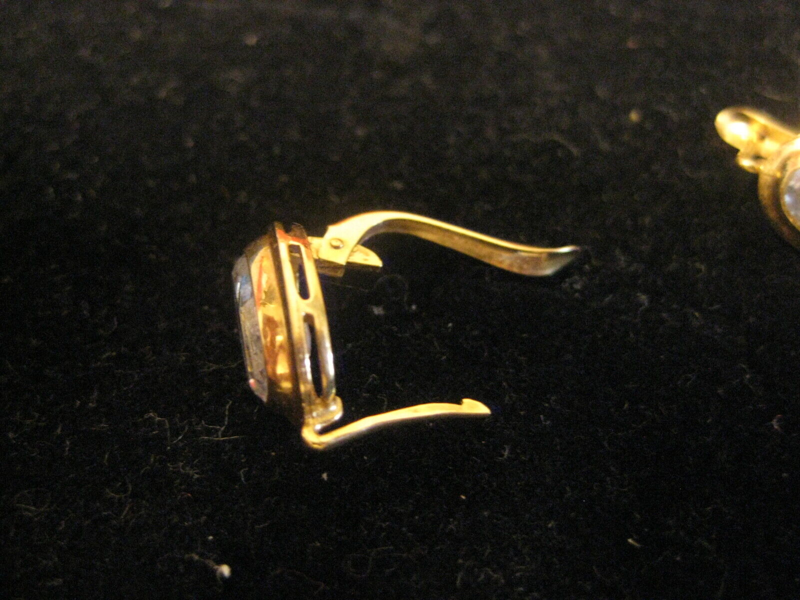 18K Yellow Gold Blue Topaz Earrings 4.0g - image 3