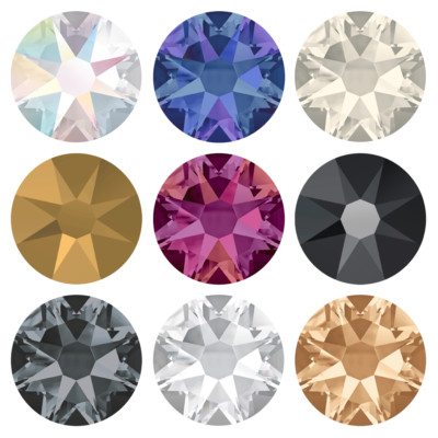 Many Colors /& Sizes Genuine SWAROVSKI 2058 /& 2088 Flat Back Crystals No Hotfix
