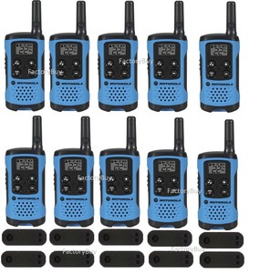 Motorola-Talkabout-T100-Walkie-Talkie-10-Pack-Set-16-Mile-Two-Way-Blue-Radios