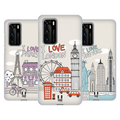 HEAD CASE DESIGNS DOODLE CITIES SOFT GEL CASE FOR HUAWEI PHONES 4