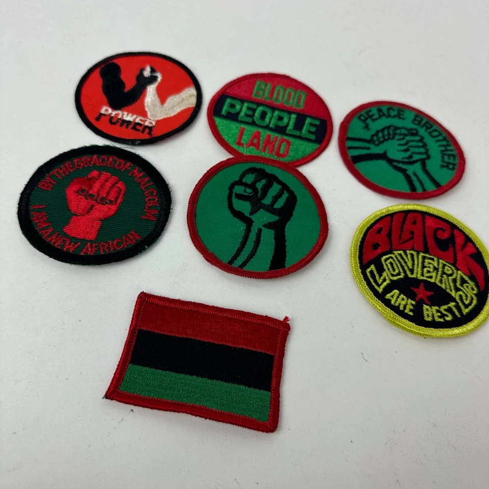 Vintage 70s Embroidered Patch LOT OF 7 Black Power Panthers Sew-Ons Novelty USA - Image 4 of 4