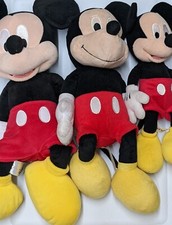 Three Disney Mickey Mouse Plush Sized 20" 18" and 14" Well Cared For