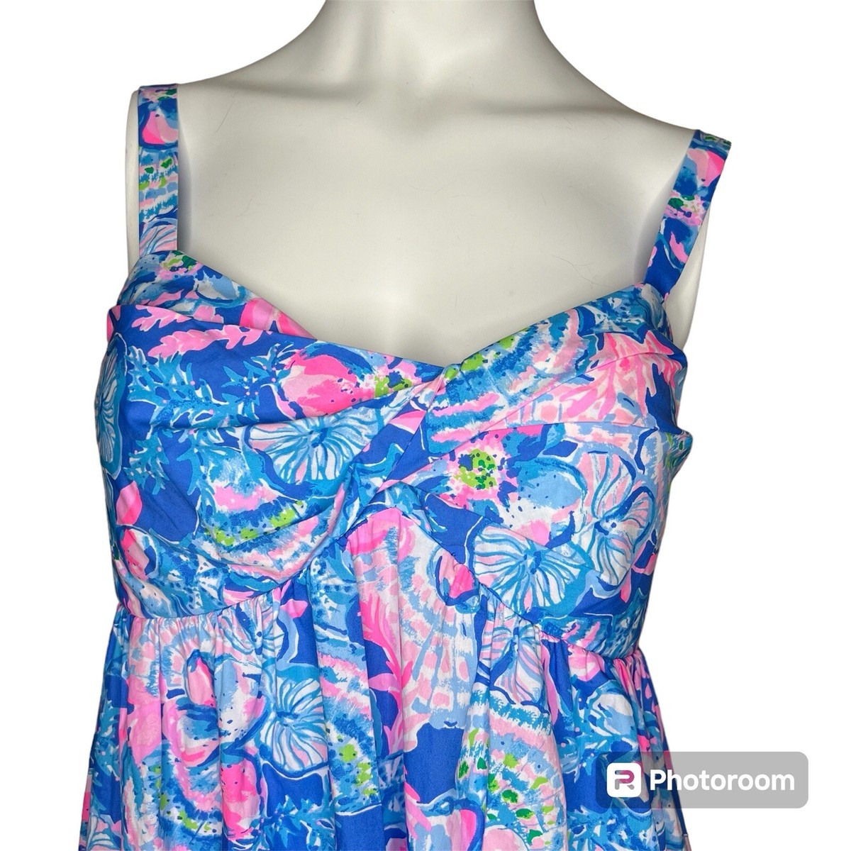 Lilly Pulitzer Azora Blue Sitting Seaside Cotton Midi Dress Sz 4 NWT | eBay