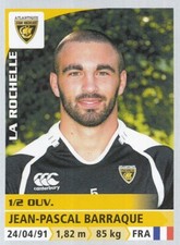 223 JEAN-PASCAL BARRAQUE # STADE ROCHELAIS TOP 14 STICKER PANINI RUGBY 2015