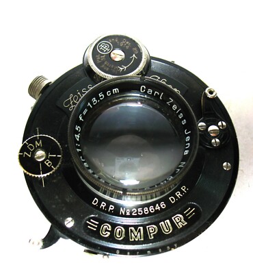 1914 Carl Zeiss Jena Ikon Tessar 1:4.5 f=13.5 Lens w⁄Compur Zeiss