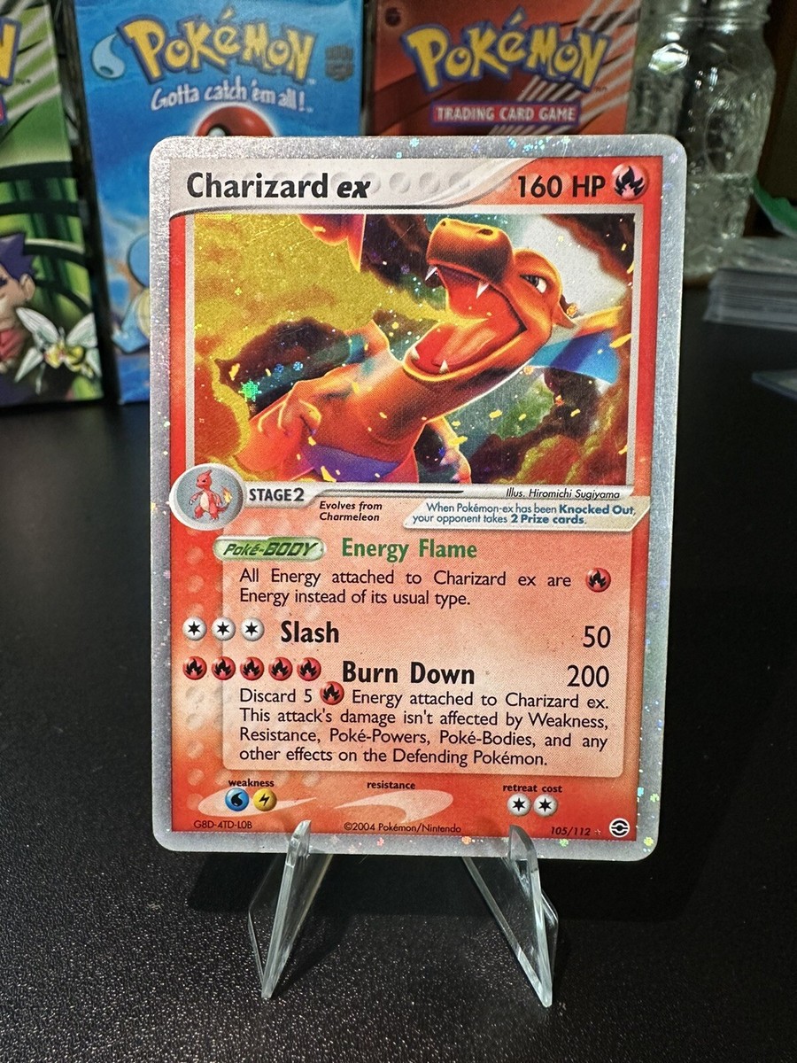 CHARIZARD EX 105/112 - ULTRA RARE 2004 - POKEMON FIRE RED LEAF