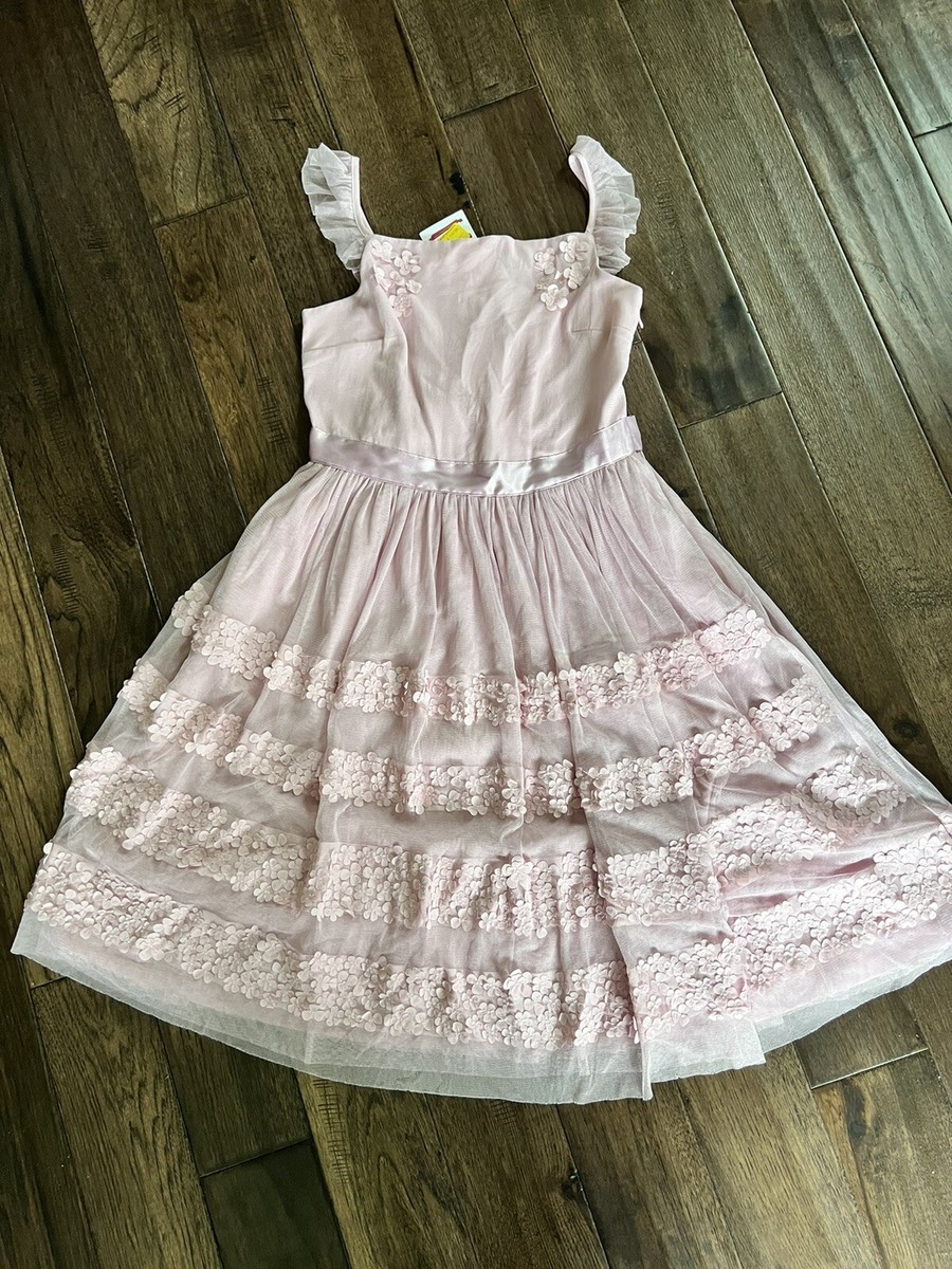 girls party dress size 12 Girls Party Dress Size 11-12 UK Sleeveless Lined Pink Lace Applique