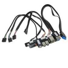 Front Panel Cable 19Pin 9Pin To Type-C USB 2.0 3.0 HD Audio 3.5mm Switch LED HDD