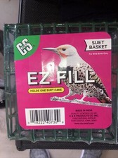 C S Products Hanging EZ Fill Suet Cake Wild Bird Feeder- Green