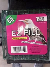 C&S Products Hanging EZ Fill Suet Cake Wild Bird Feeder- Green
