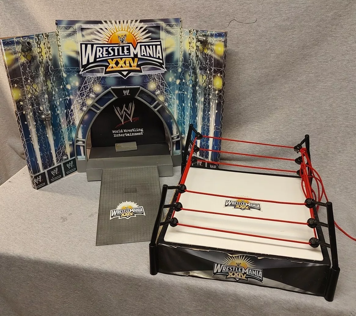 WWF WWE WrestleMania 24 Ring Ramp Entrance Logo set Orlando FL