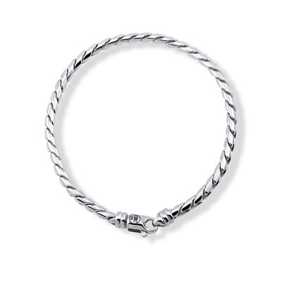Men's Cobra Chain Bracelet Swivel Clasp 18k Gold Plated Over 925 Sterling Silver