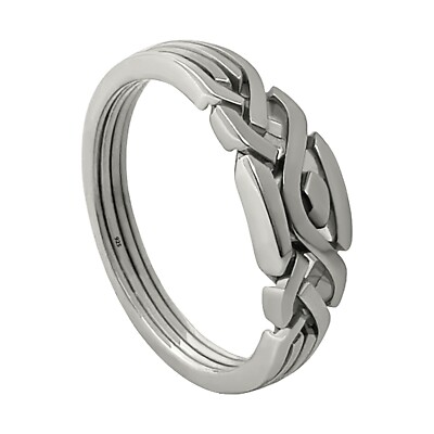 Criss cross puzzle ring 925 silver handmade band Fall apart for