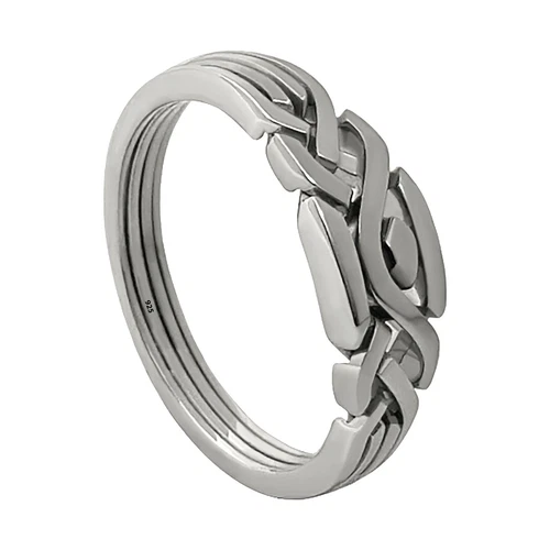 Criss cross puzzle ring 925 silver handmade  4 band Fall apart for men for women