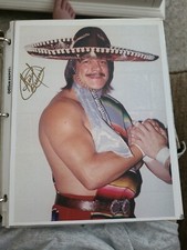 Hector Guerrero signed 8x10 NWA WWF TNA WWE WWF LAZORTRON AUTOGRAPHED 