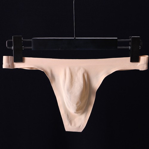 Men G Strings Sissy Thong Briefs Sexy Underwear Underpants T-Back Ice Silk - Picture 10 of 14