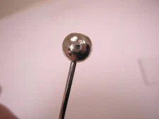 1-3/4" Ball Screw Ends Silver Tone Vintage Collar Bar L471