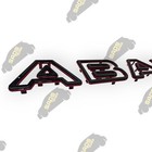 Abarth 500 - 595 Grille Letters Black Gloss Red Outline High Quality Clip on
