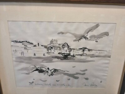 Miro Romagna (1927-2006) Watercolor Venice 46 X 37 Cm Chiarismo