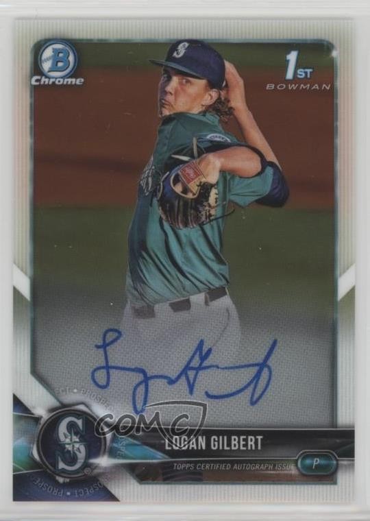 2018 Bowman Draft Chrome Draft Pick Auto Logan Gilbert #CDA-LG Auto 1j2