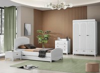 Komplett Jugendzimmer Kinderzimmer Set Kleiderschrank Kommode Bett 4Tlg. Neu