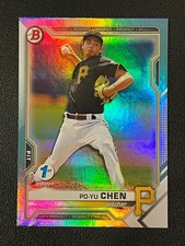 Po-Yu Chen 2021 Bowman First Edition 1st Sky Blue Foil Pirates