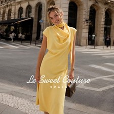 ZARA WOMAN SS26 YELLOW ZW COLLECTION FLOWY MIDI DRESS ALL SIZES 4437/043/300