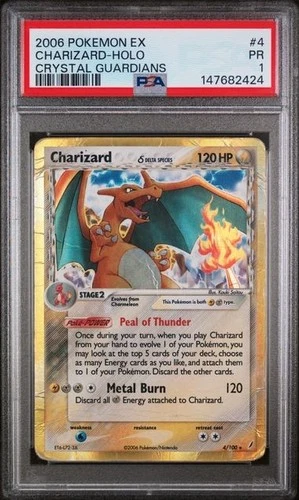 Charizard (Delta Species) PSA 1 4/100 Crystal Guardians Pokemon Holo