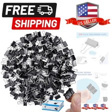 240 Pack Mini Binder Clips, Black Binder Clips, Small Paper Clips 15mm 5/8 In...