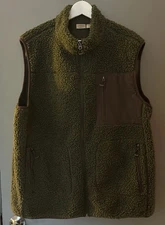 Telluride Clothing Company Vest Mens XL Sherpa Fleece Full Zip Green I38*
