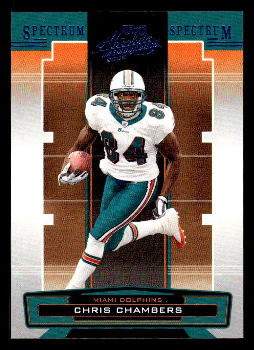 2005 PLAYOFF ABSOLUTE MEMORABILIA CHRIS CHAMBERS 80 SPECTRUM BLUE MIAMI DOLPHINS