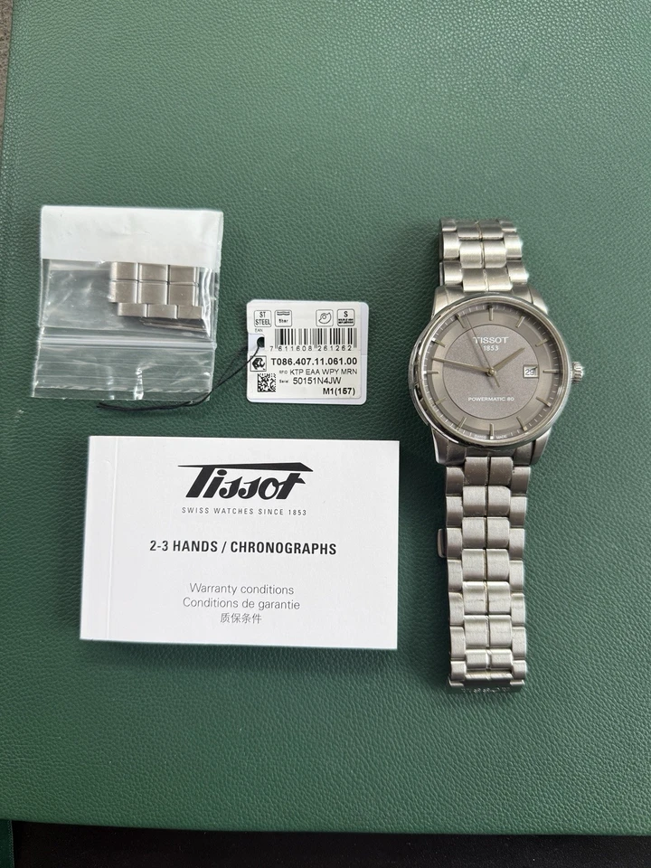 Tissot Powermatic 80 T086.407.11.061 esfera gris automática ETA C07.111 SS Foto 2 de 4
