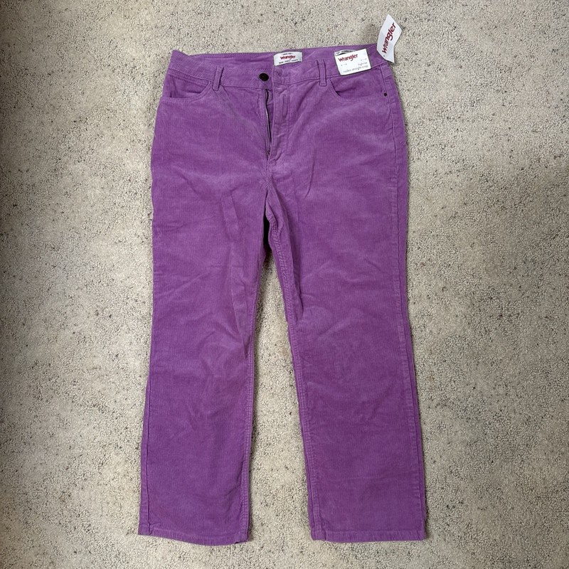 New Women’s WRANGLER Brand High-rise Rodeo Straight Crop Lavender Corduroy Pant
