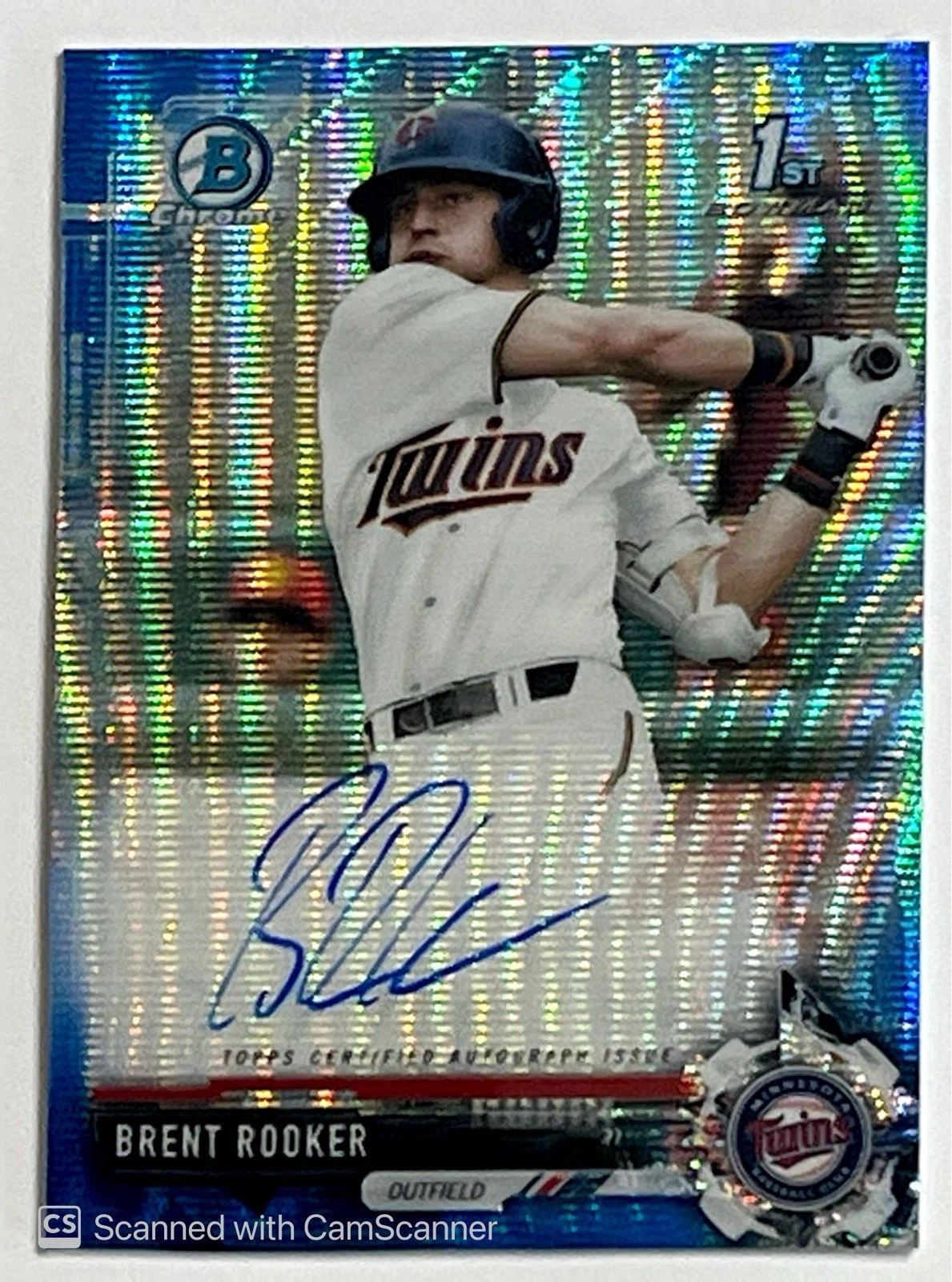 2017 1st Bowman Chrome Draft Blue Wave Refractor Auto Brent Rooker /150