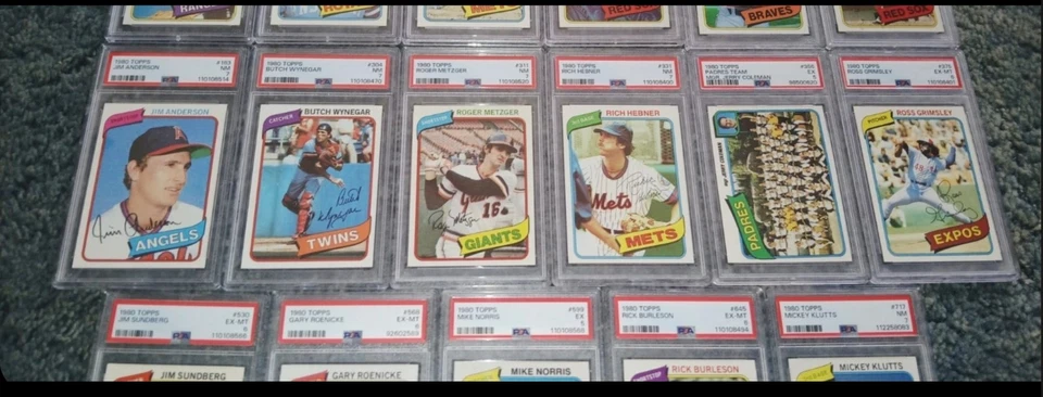 Lote de (15) 1980 cartões de beisebol TOPPS ~ TODOS PSA 5-7 - Imagem 3 de 4