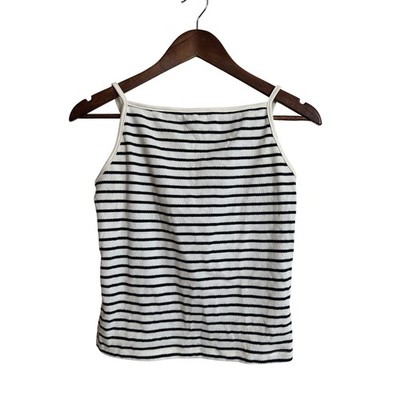 The Frankie Shop Striped Bateau Neckline Top Adjustable Strap Womans M/L NWOT