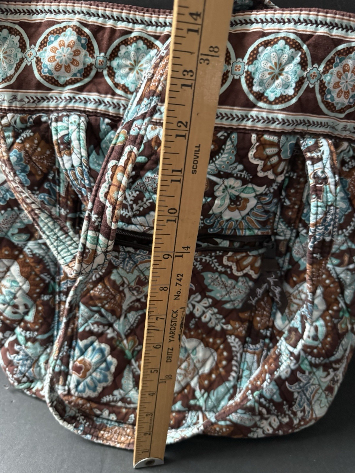 Vera Bradley Java Blue Drawstring Bag Tote Quilte… - image 9