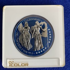 1 oz Silbermünzen Germania Columbia 2019 iColor Space Blue mit Zertifikat