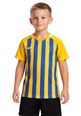 NIKE Kinder Fußballtrikot Striped Division III Kurzarm Gelb Blau XS 122 128